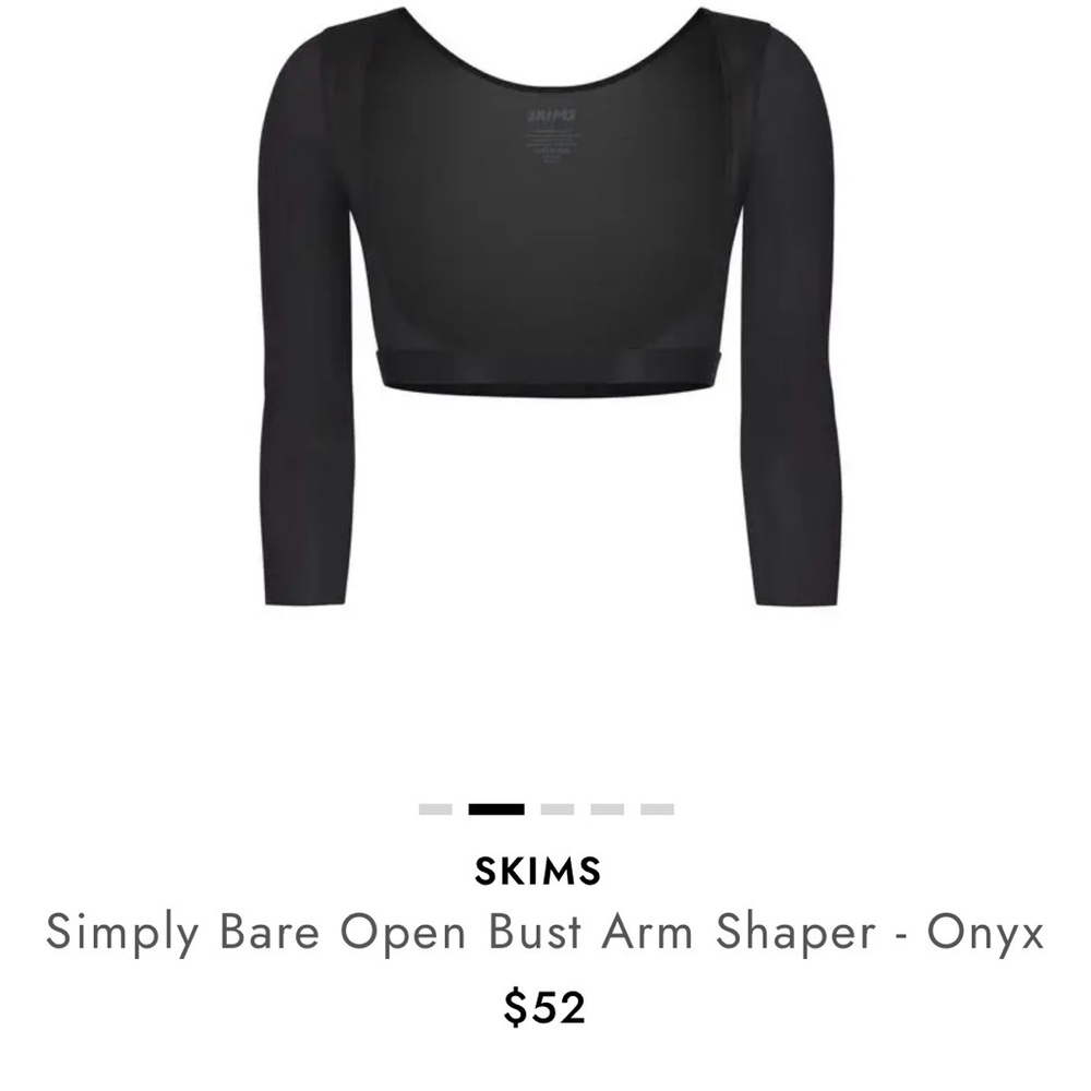 SKIMS Black Simply Bare Open Bust Arm Shaper NWT M